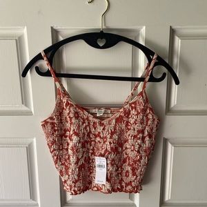 NWT red floral crop top